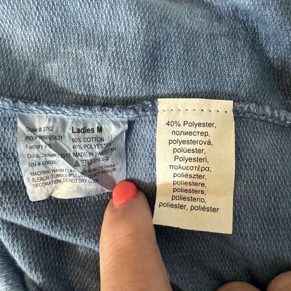 The Mountain NWT I Must Go Tie Dye Sweatshirt Ladies M Cotton Bld Blue Gorp Core - Picture 5 of 8